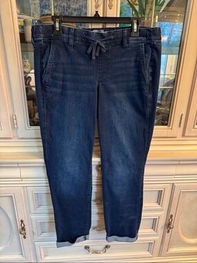 Torrid Weekender Dark Blue Pull-On Jeans with Drawstring